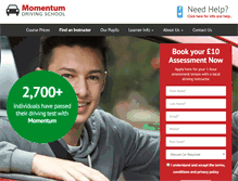 Tablet Screenshot of momentumdrivingschool.com